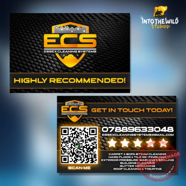Custom business card design created by Into The Wild Studios for a professional business.