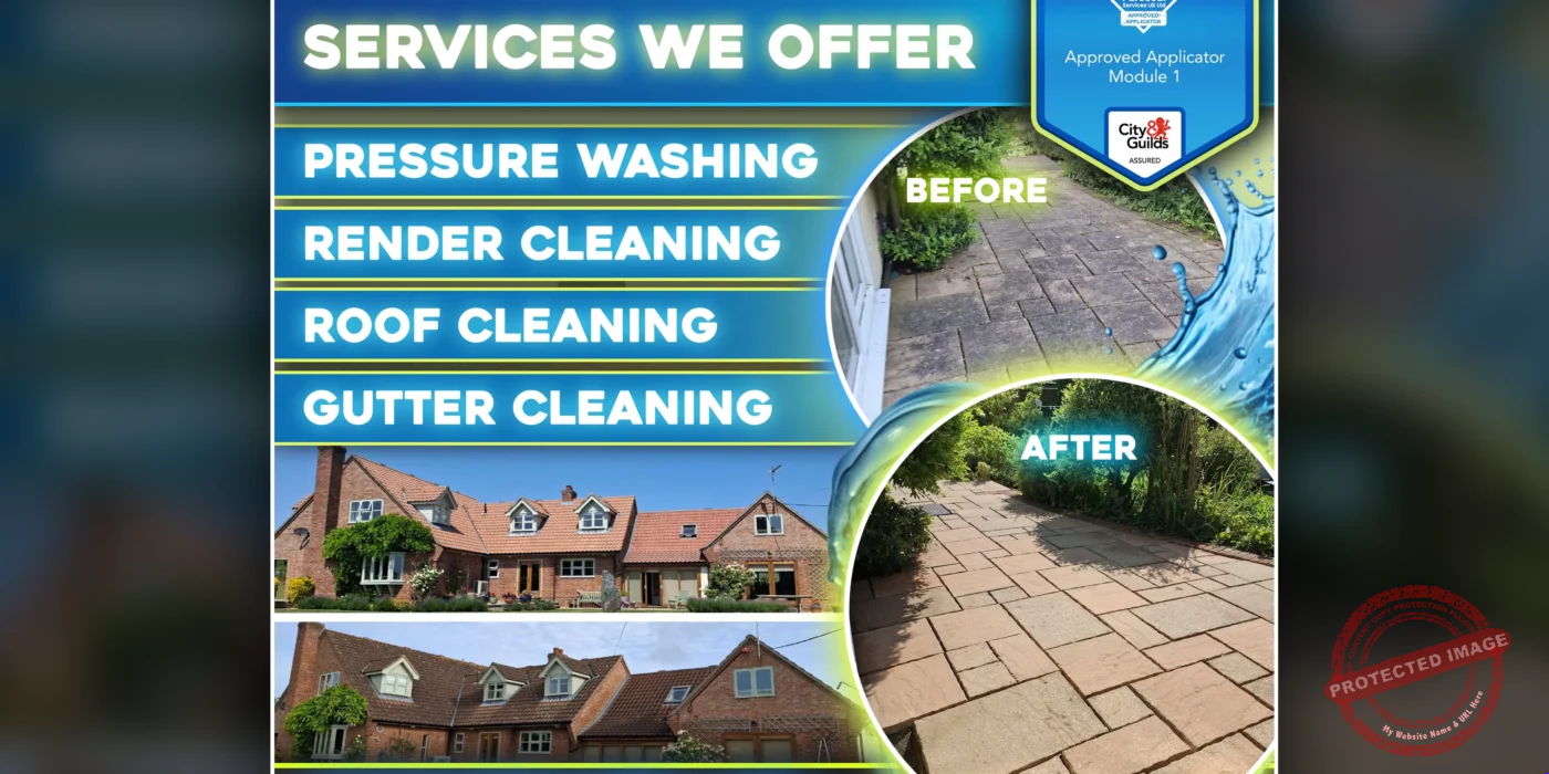 Custom flyer design created for Cleanza Professional Cleaning Services by Into The Wild Studios.