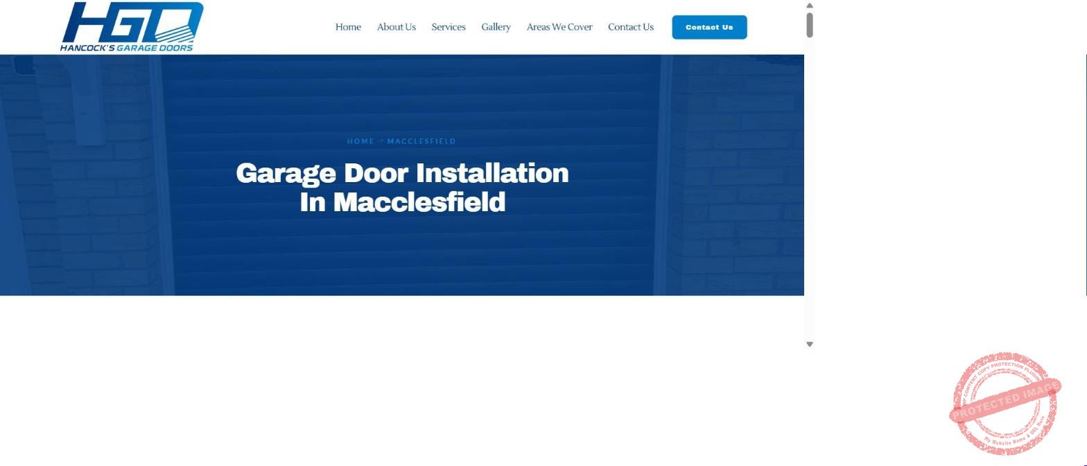 Garage Door Installation Macclesfield – location page built by Into The Wild Studios for Hancock's Garage Doors